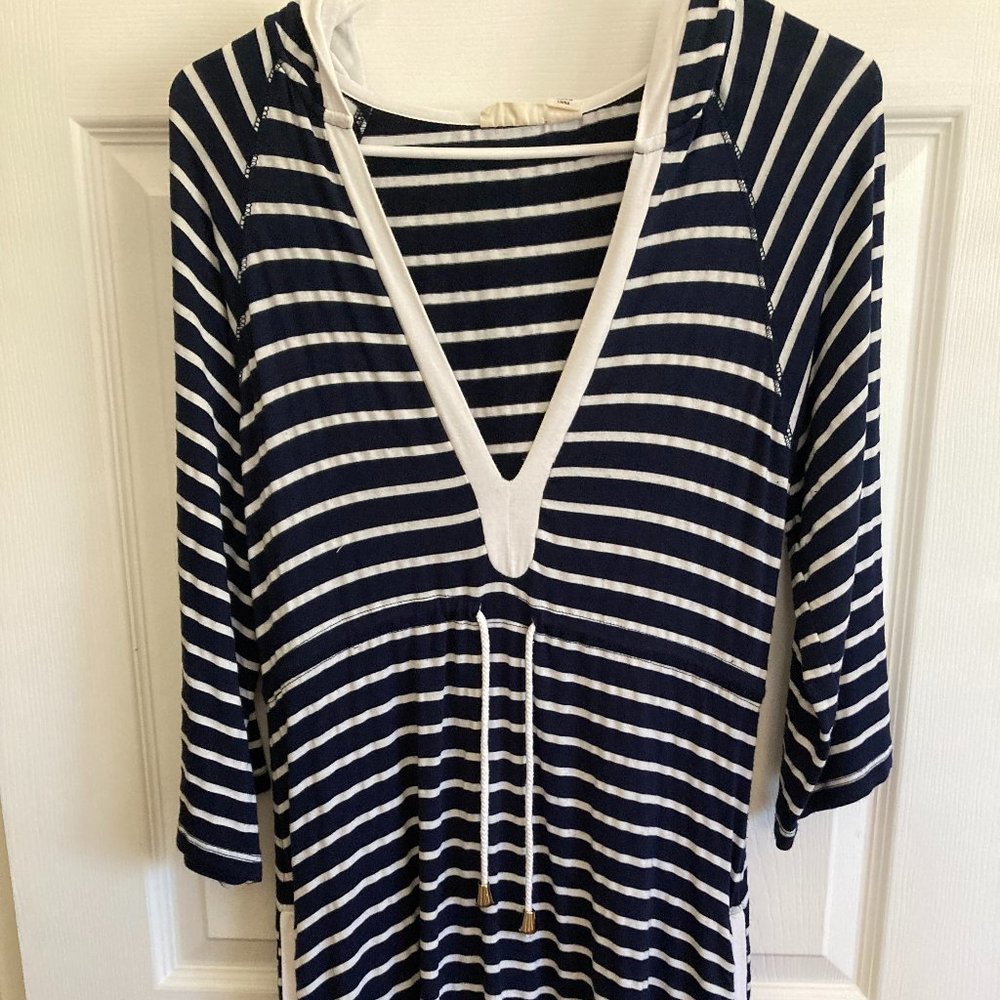 Akini - blue and white striped coverup/dress - size S
